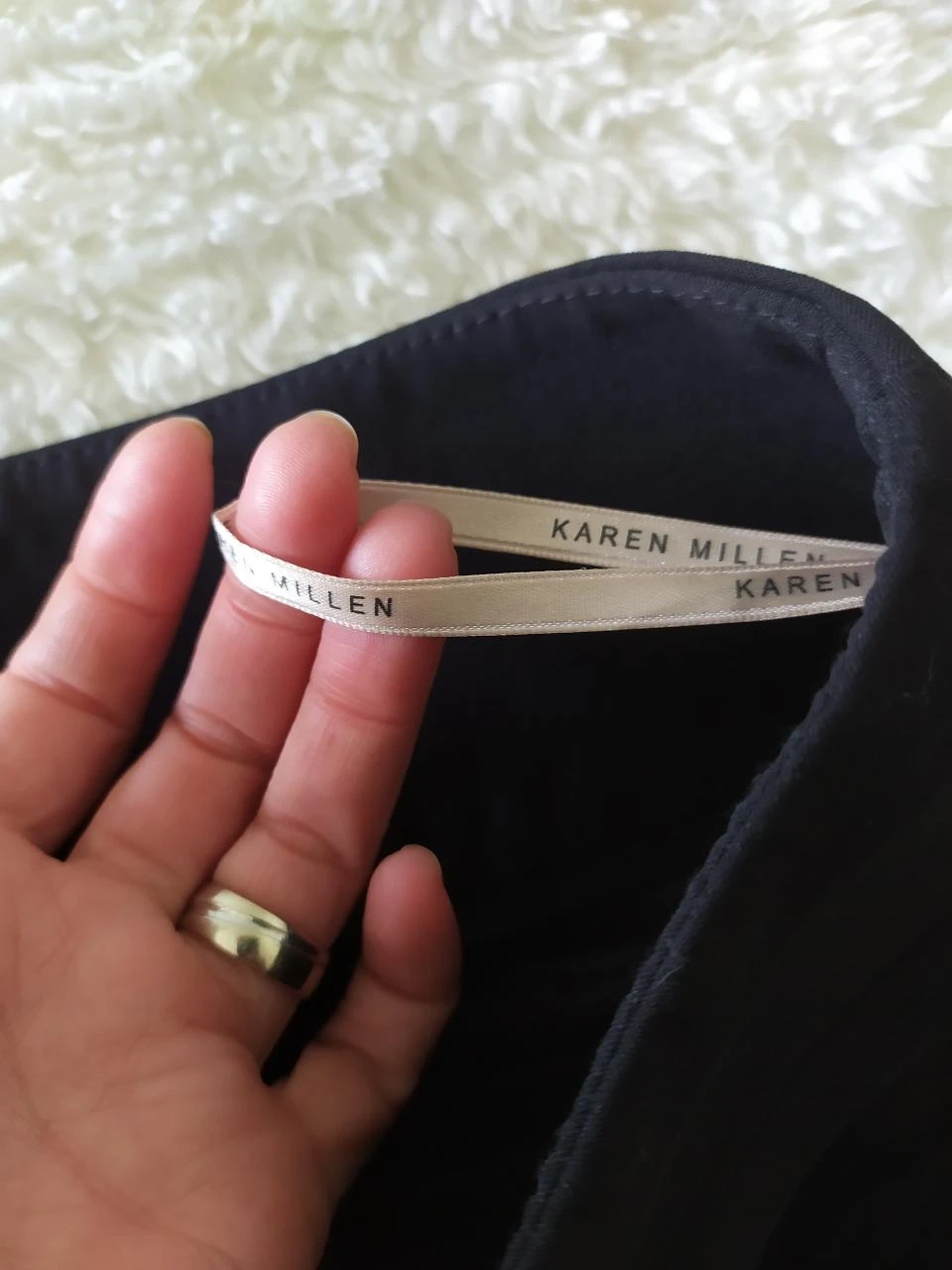 Karen Millen Pantalon Capri Élégant en Laine Noir UK8 EU36 Neuf – photo 10